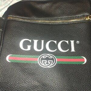 Black Vintage Mens Gucci Messenger Bag